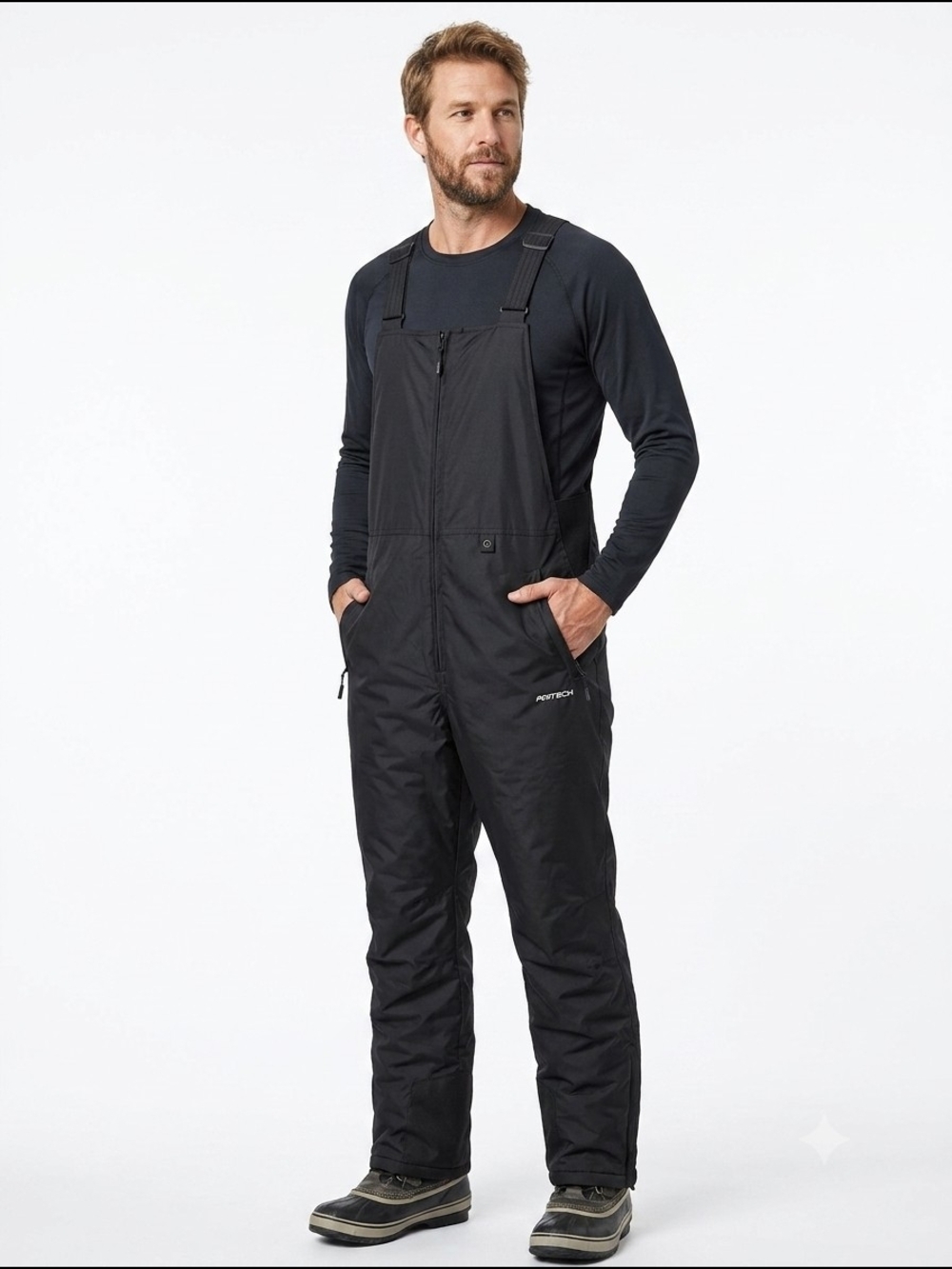Arctix Men's Essential Insulated Black Ski Bib Overalls Snowpants